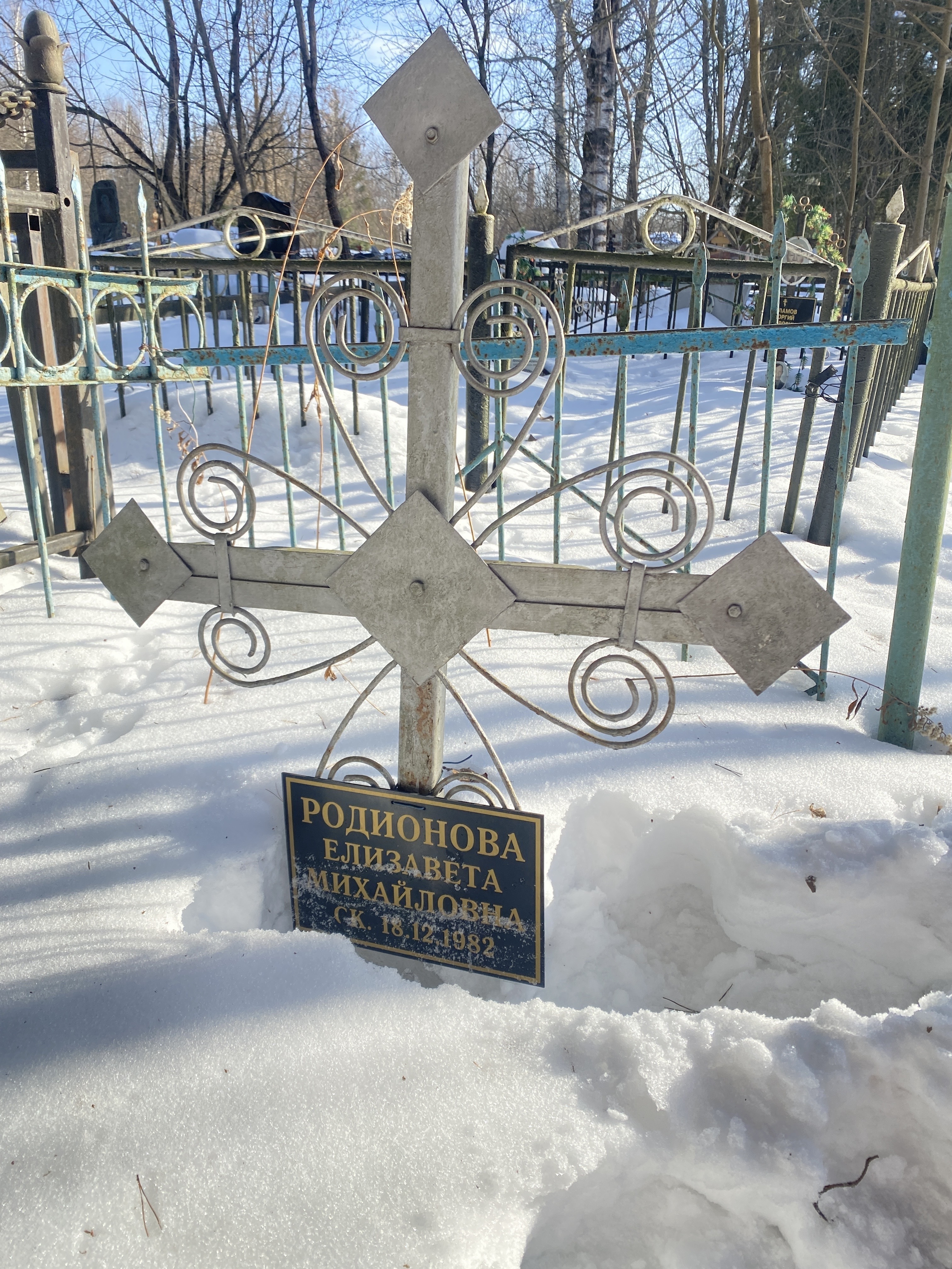 Могила Родионовой Елизаветы в Подольске Елизавета Михайловна Родионова