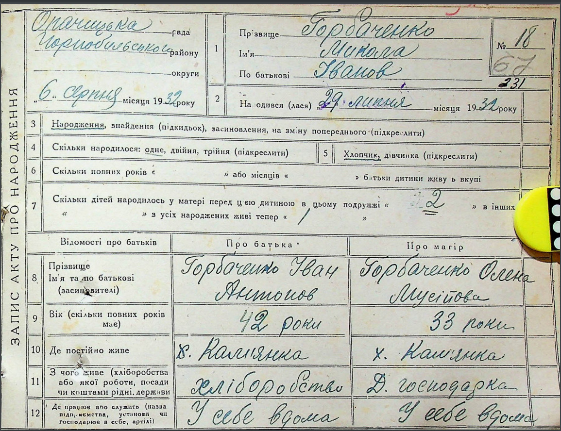 Николай Иванович Горбаченко