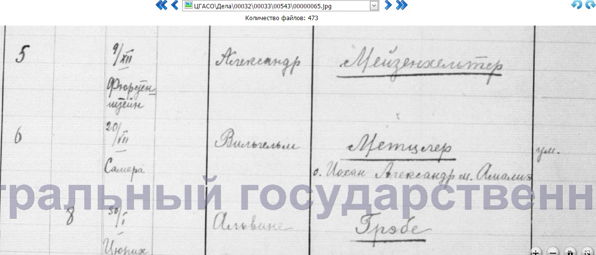 рождение , родители Вильгельм Александрович Метцлер