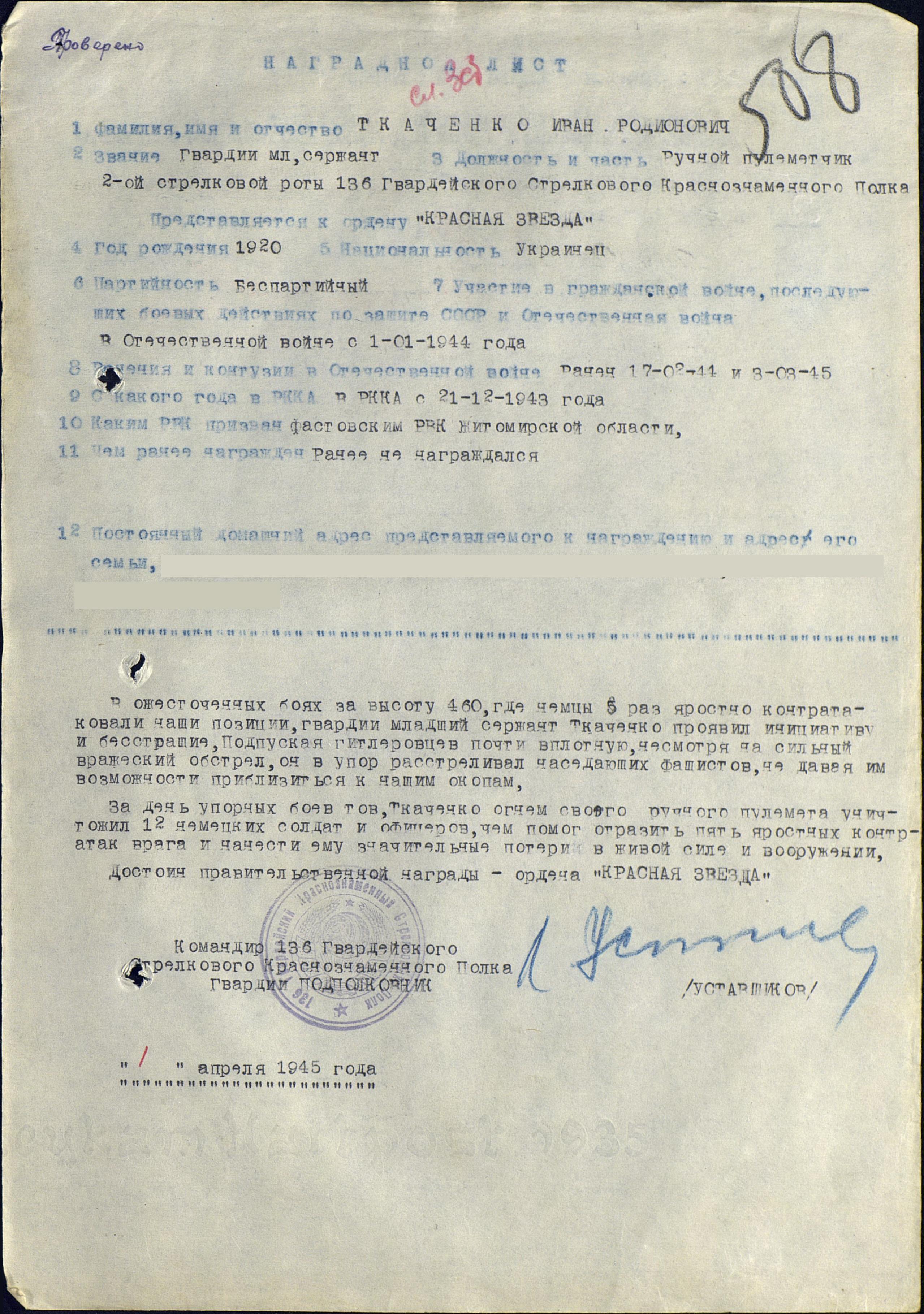 Иван Родионович Ткаченко Иван Ткаченко