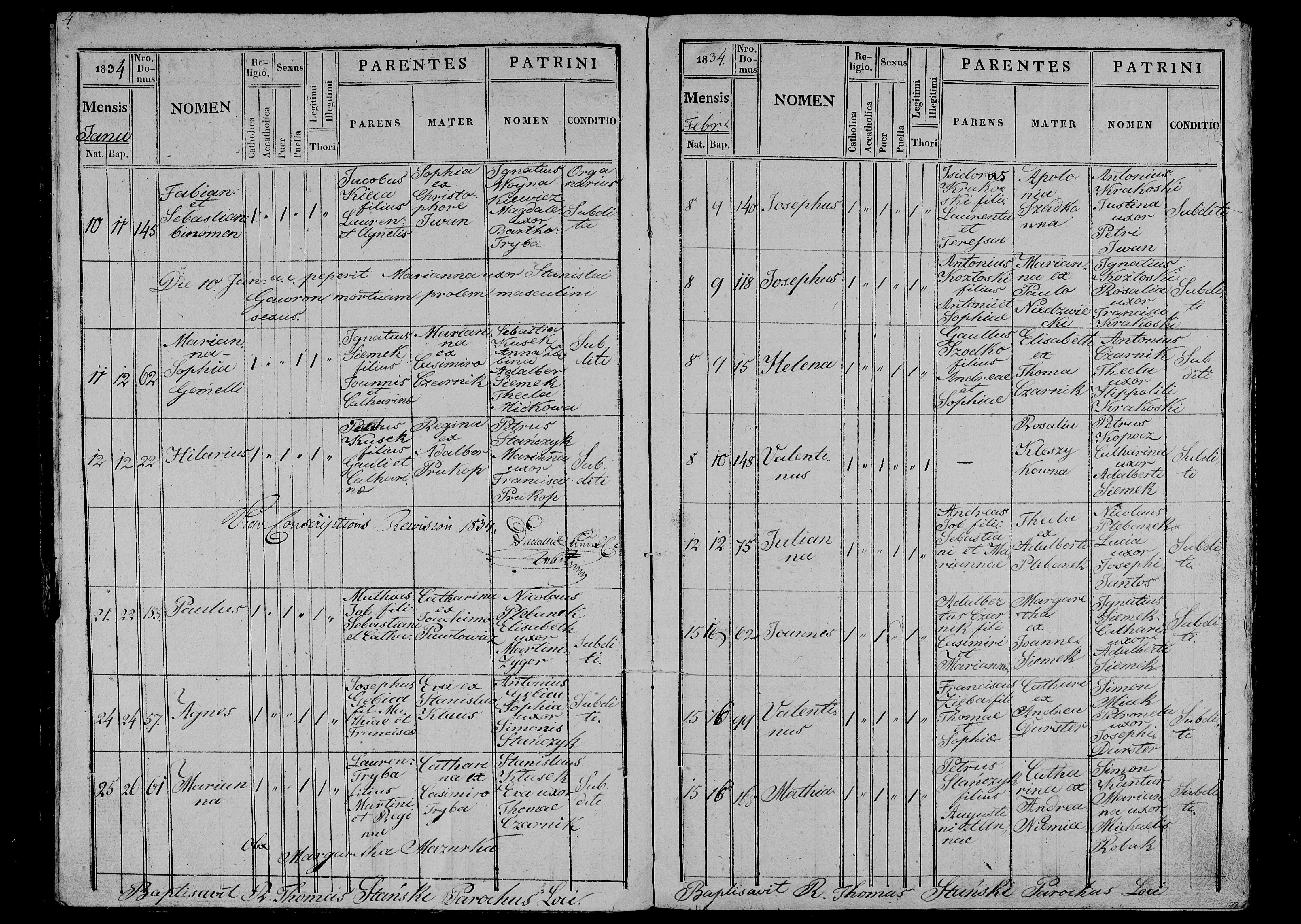 1834 Петр Станчик Катарина Нимиц сын Матиас Mathia Станчик Stańczyk