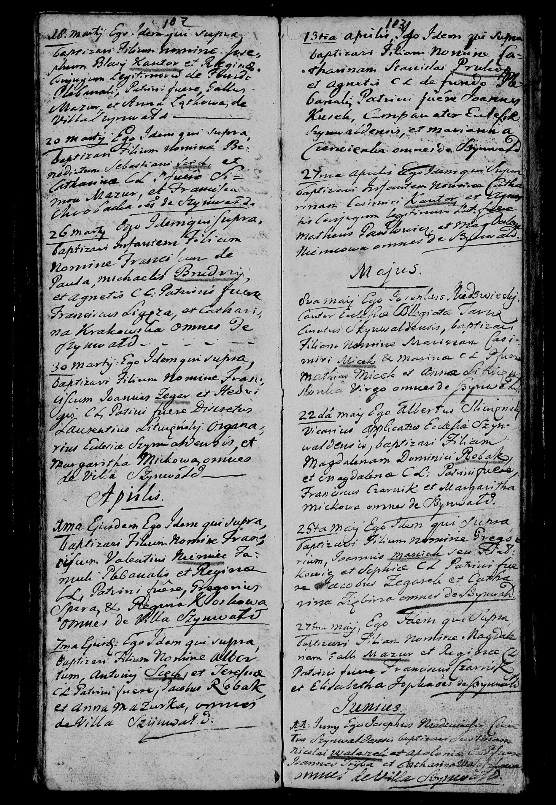 1771 Валентин Нимиц Регина сын Франциск Франциск Francisc Niemiec