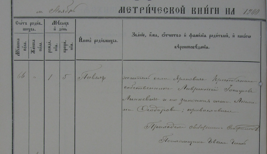 ДАЖО_1-77-1853._1900_рік._Метричні_книги_Сквирського_повіту.pdf Павел Лаврентьевич Линкевич